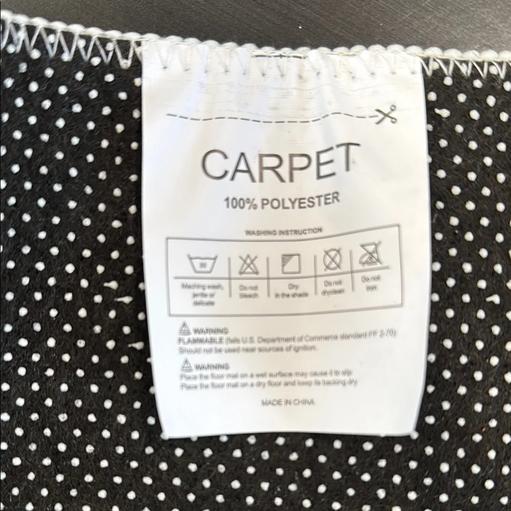 NWOT Black and White Striped Rug